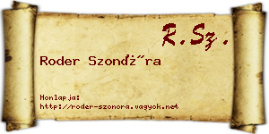 Roder Szonóra névjegykártya